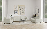 Deerhurst Upholstered Track Arm Tufted Sofa in Greige