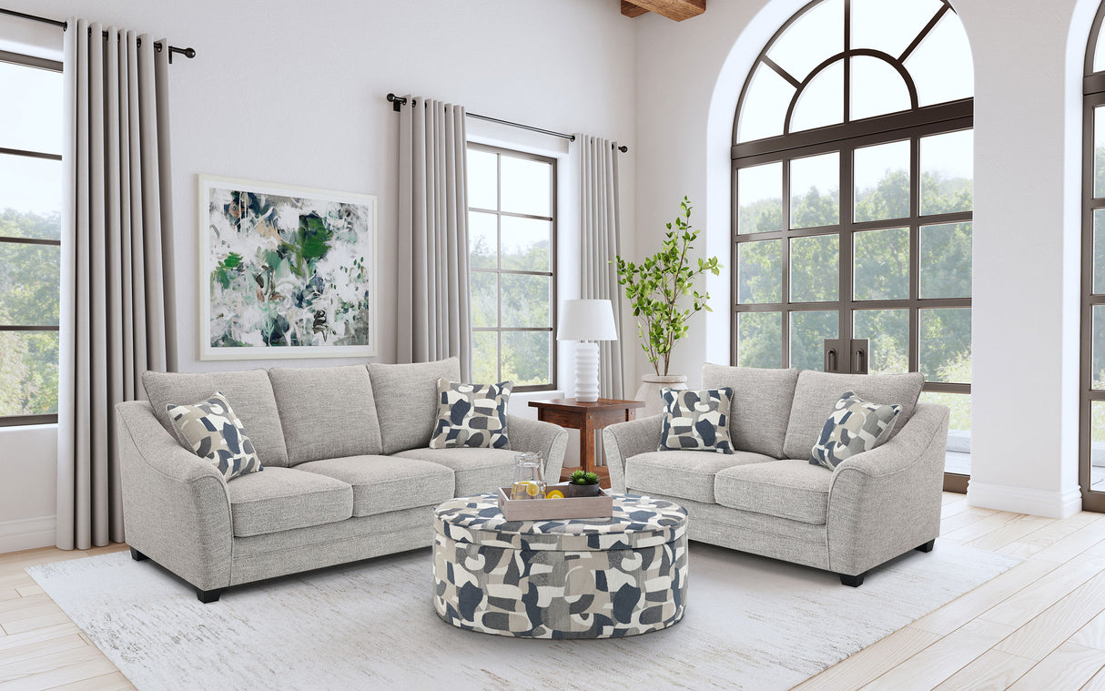 Tomkins 2-Piece Boucle Sofa Set - Light Grey