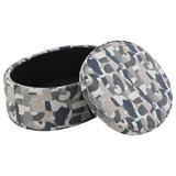 Tomkins Oval Upholstered Storage Ottoman, Indigo Blue