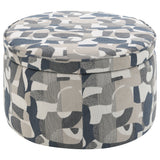 Tomkins Oval Upholstered Storage Ottoman, Indigo Blue