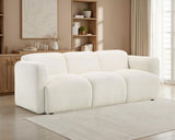 Dorset Fabric Upholstered Round Track Arm Sofa - White