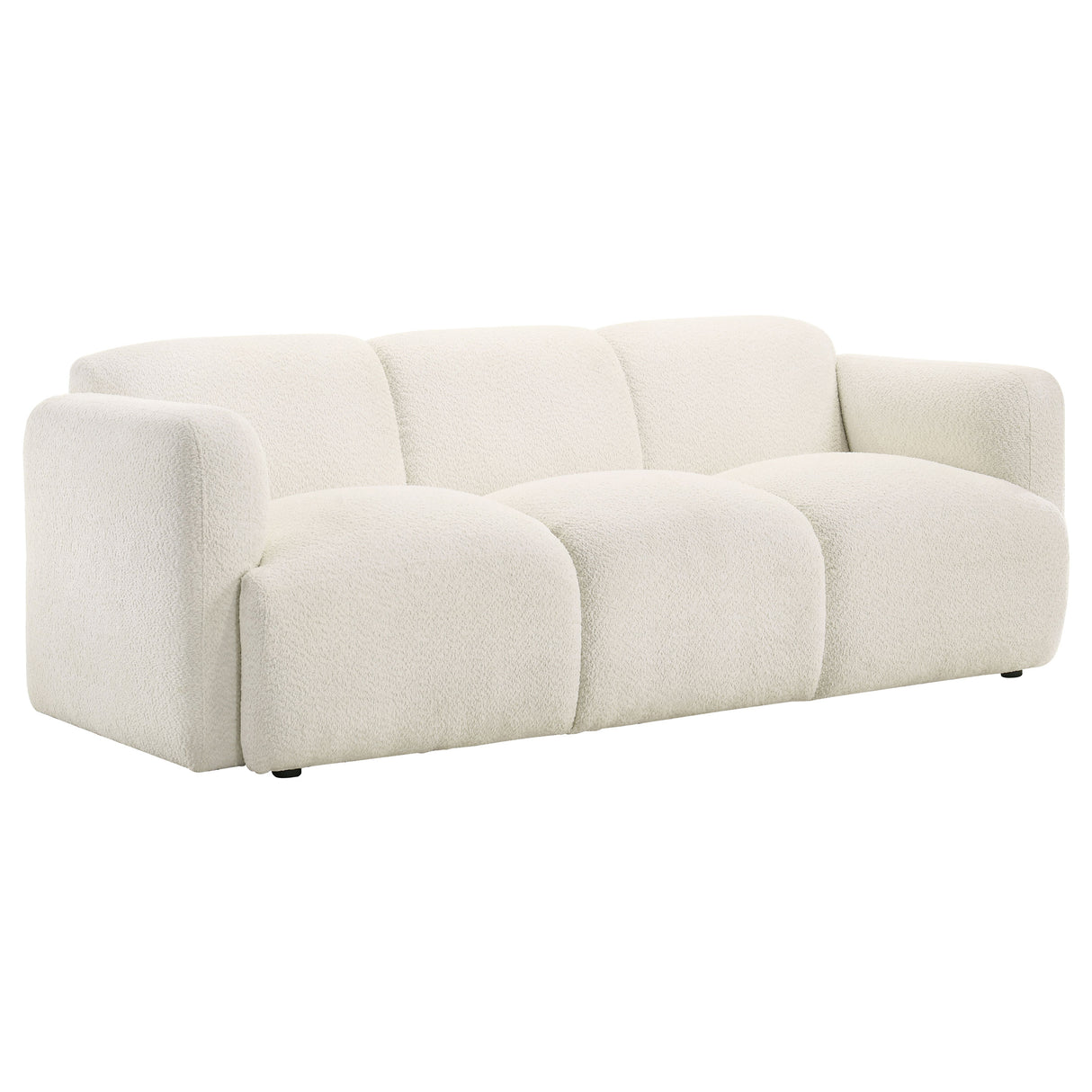 Dorset Fabric Upholstered Round Track Arm Sofa - White