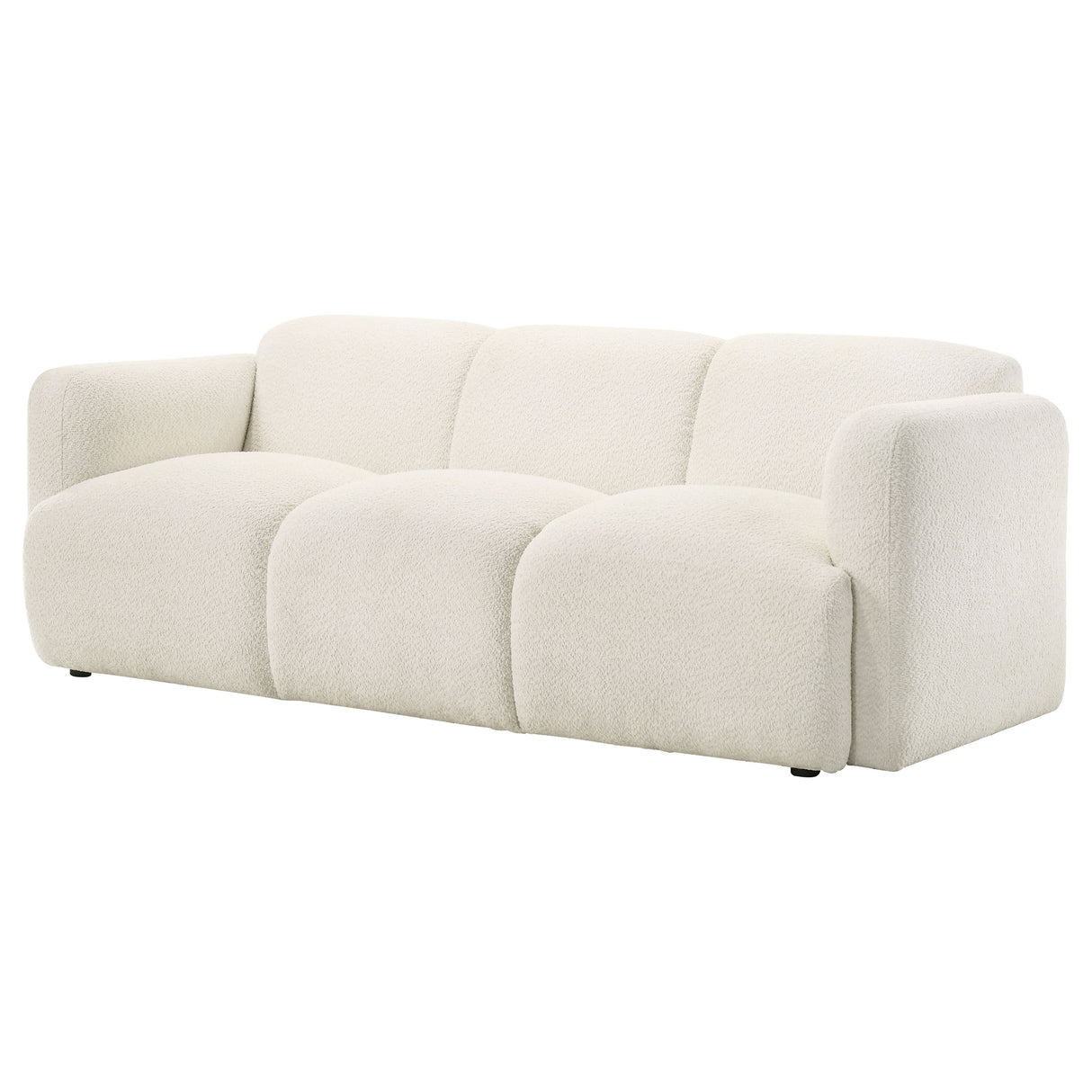 Dorset Fabric Upholstered Round Track Arm Sofa - White