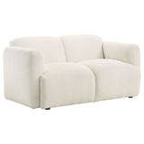Dorset Fabric Upholstered Round Track Arm Loveseat, White