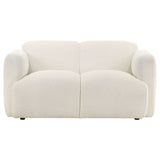 Dorset Fabric Upholstered Round Track Arm Loveseat, White