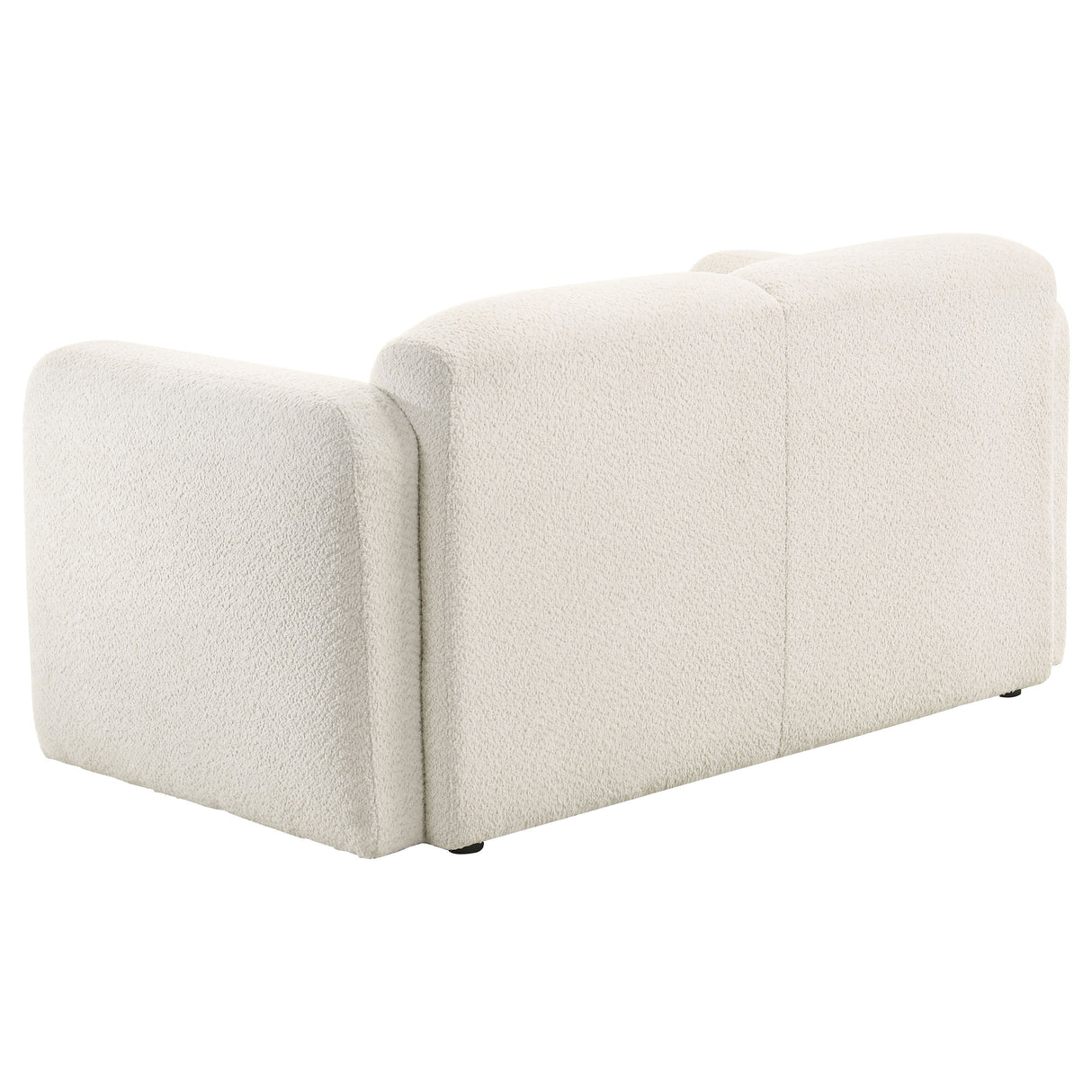 Dorset Fabric Upholstered Round Track Arm Loveseat, White