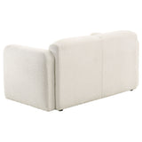 Dorset Fabric Upholstered Round Track Arm Loveseat, White