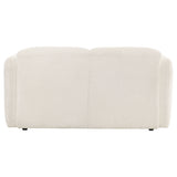 Dorset Fabric Upholstered Round Track Arm Loveseat, White