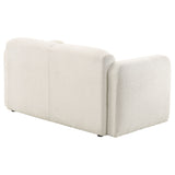 Dorset Fabric Upholstered Round Track Arm Loveseat, White