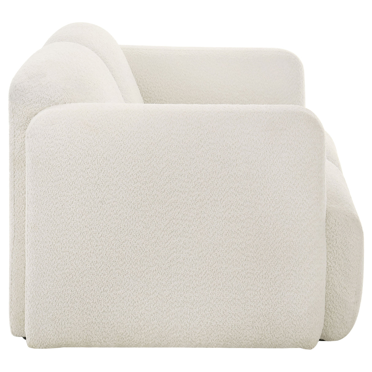 Dorset Fabric Upholstered Round Track Arm Loveseat, White