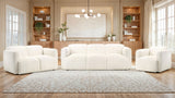Dorset Fabric Upholstered Round Track Arm Loveseat, White