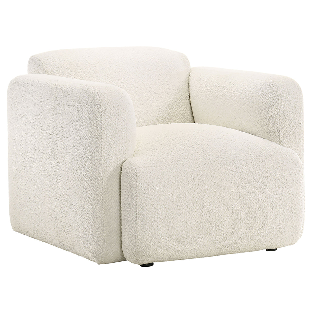 Dorset White Fabric Round Track Arm Accent Chair