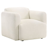Dorset White Fabric Round Track Arm Accent Chair