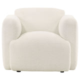 Dorset White Fabric Round Track Arm Accent Chair