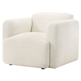 Dorset White Fabric Round Track Arm Accent Chair