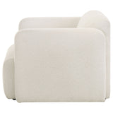 Dorset White Fabric Round Track Arm Accent Chair