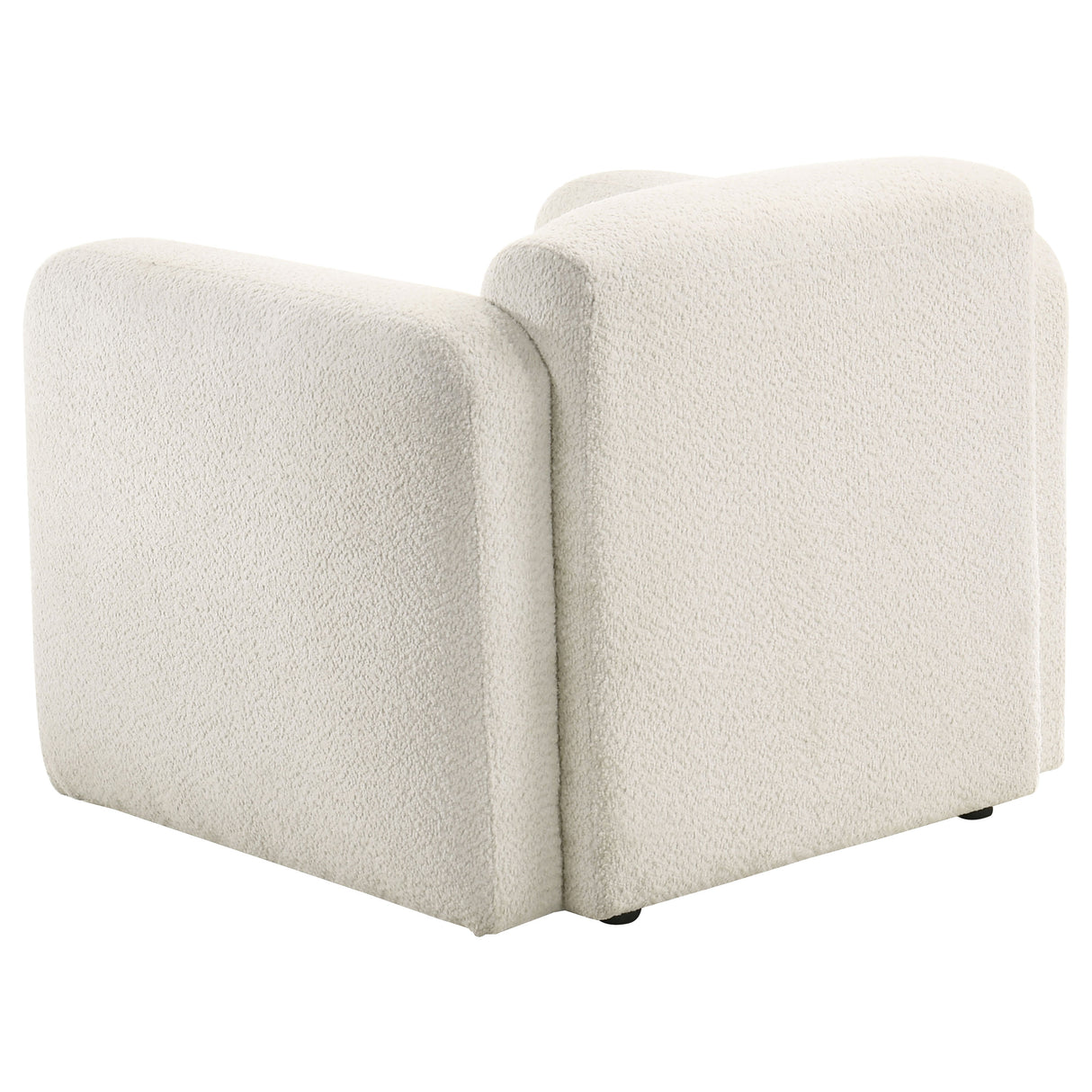Dorset White Fabric Round Track Arm Accent Chair
