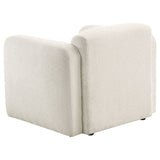Dorset White Fabric Round Track Arm Accent Chair