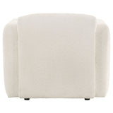 Dorset White Fabric Round Track Arm Accent Chair