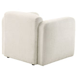 Dorset White Fabric Round Track Arm Accent Chair