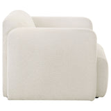 Dorset White Fabric Round Track Arm Accent Chair