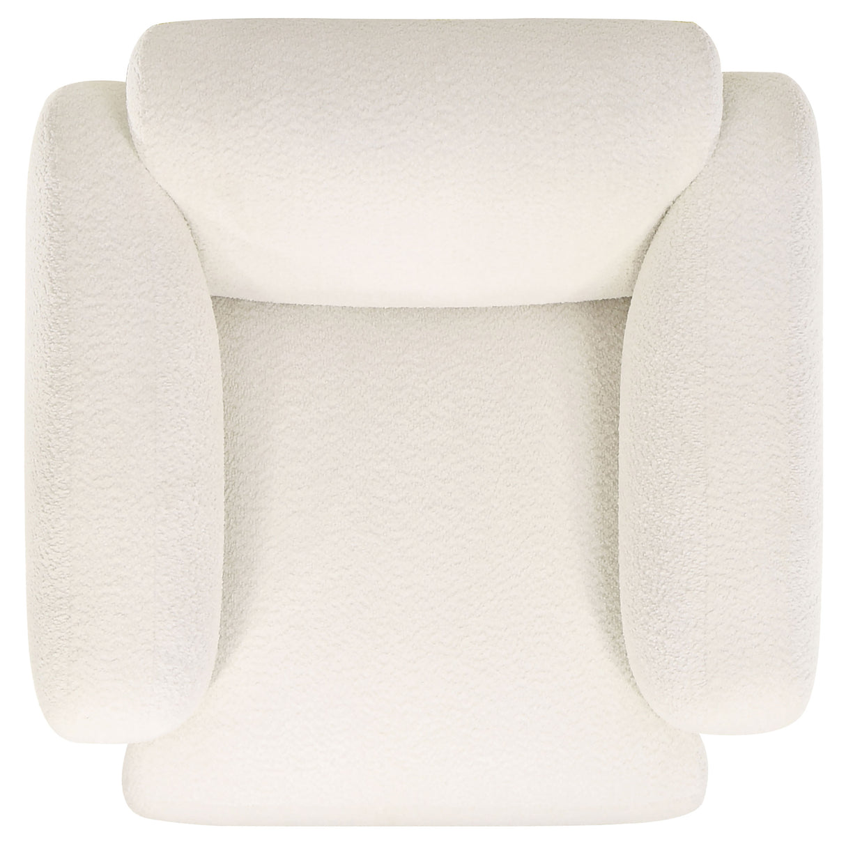 Dorset White Fabric Round Track Arm Accent Chair