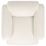 Dorset White Fabric Round Track Arm Accent Chair