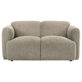 Dorset 2-Piece Upholstered Round Track Arm Sofa Set in Brown