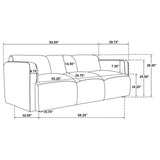 Dorset 2-Piece Upholstered Round Track Arm Sofa Set in Brown