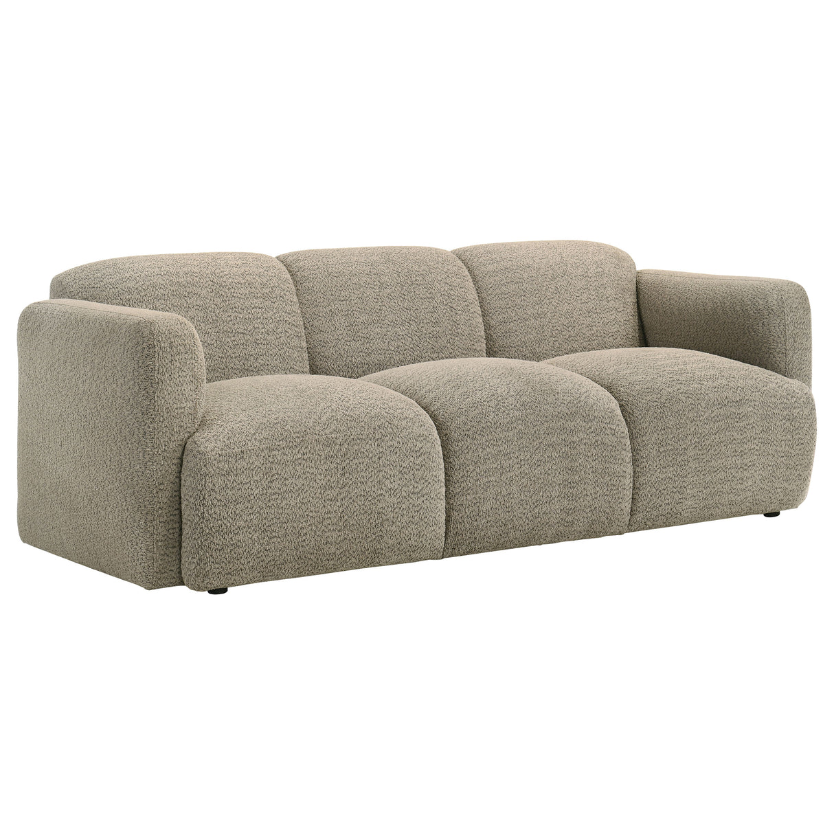 Dorset Fabric Upholstered Round Track Arm Sofa in Brown
