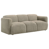 Dorset Fabric Upholstered Round Track Arm Sofa in Brown