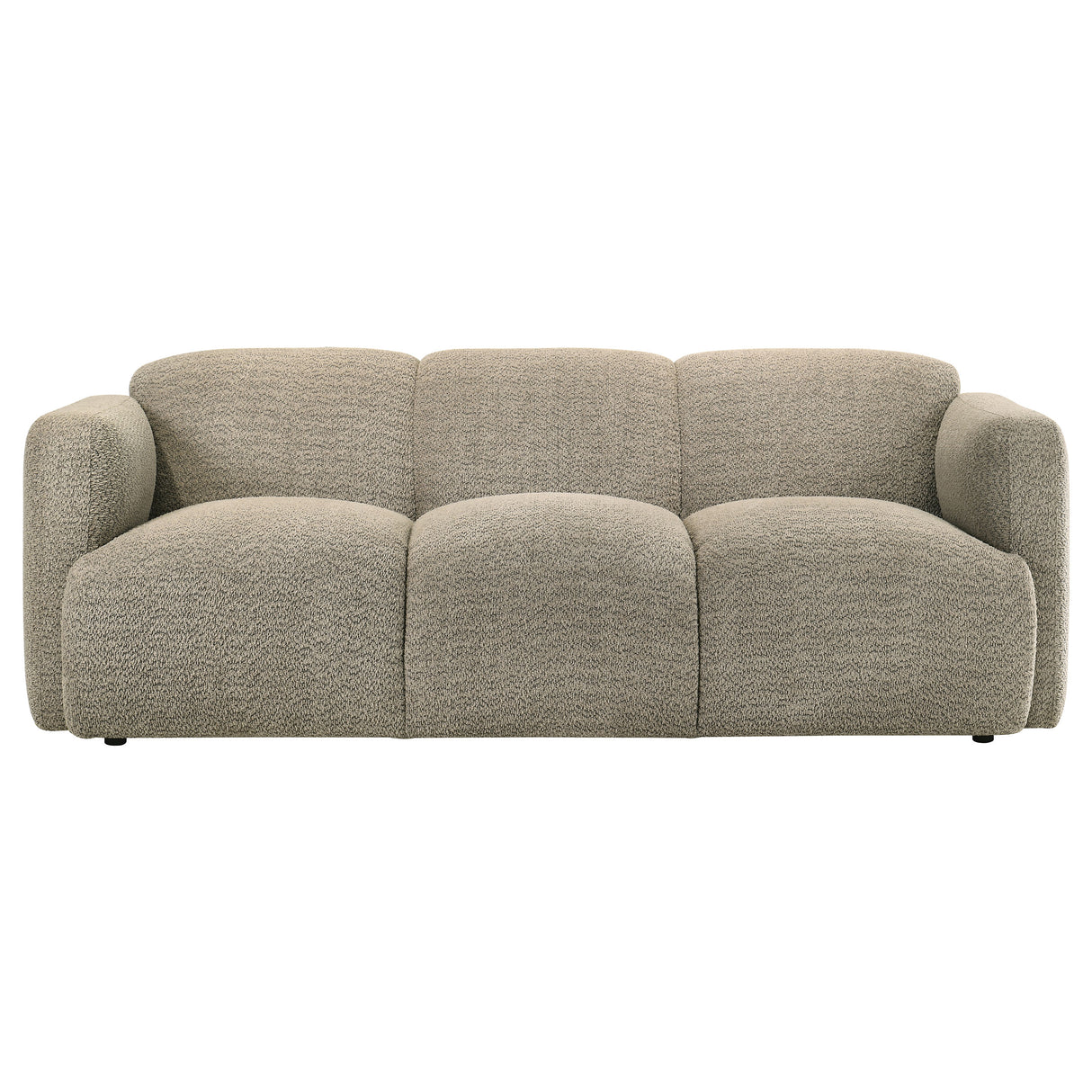 Dorset Fabric Upholstered Round Track Arm Sofa in Brown