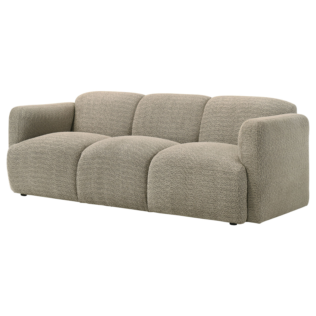 Dorset Fabric Upholstered Round Track Arm Sofa in Brown