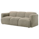 Dorset Fabric Upholstered Round Track Arm Sofa in Brown