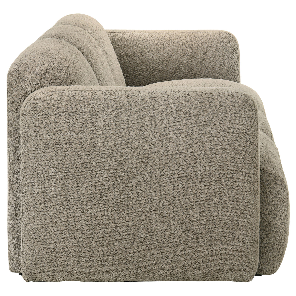 Dorset Fabric Upholstered Round Track Arm Sofa in Brown