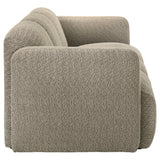 Dorset Fabric Upholstered Round Track Arm Sofa in Brown