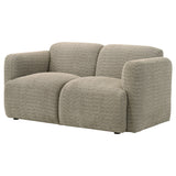 Dorset Fabric Upholstered Round Track Arm Loveseat in Brown