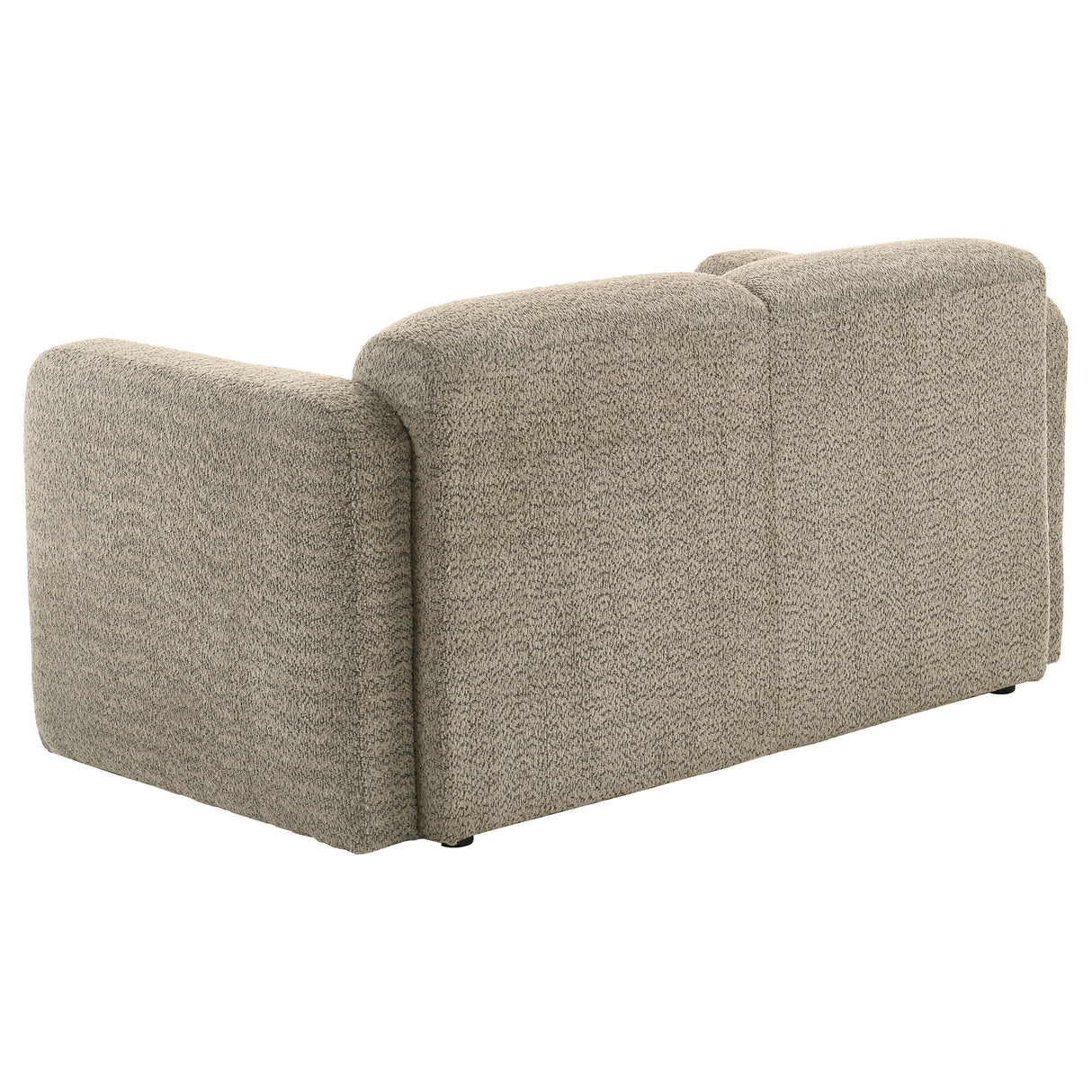 Dorset Fabric Upholstered Round Track Arm Loveseat in Brown