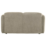 Dorset Fabric Upholstered Round Track Arm Loveseat in Brown