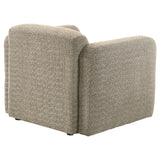 Dorset Fabric Upholstered Round Track Arm Accent Chair Brown