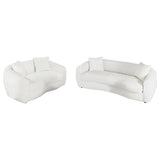 Isabella 2-Piece Faux Sheepskin Sofa Set in Ivory