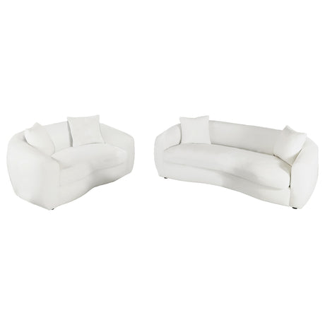Isabella 2-Piece Faux Sheepskin Sofa Set in Ivory