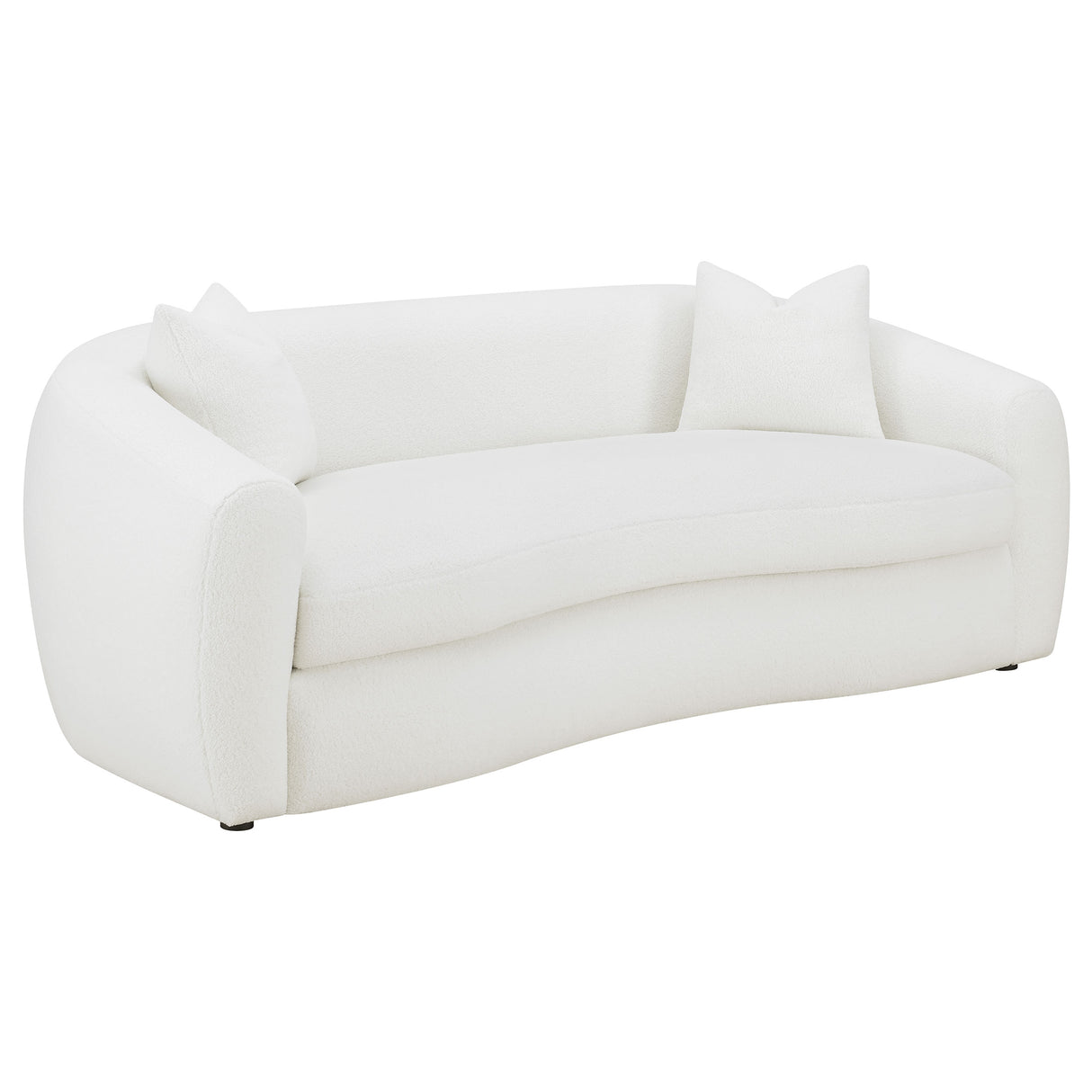 Isabella 2-Piece Faux Sheepskin Sofa Set in Ivory