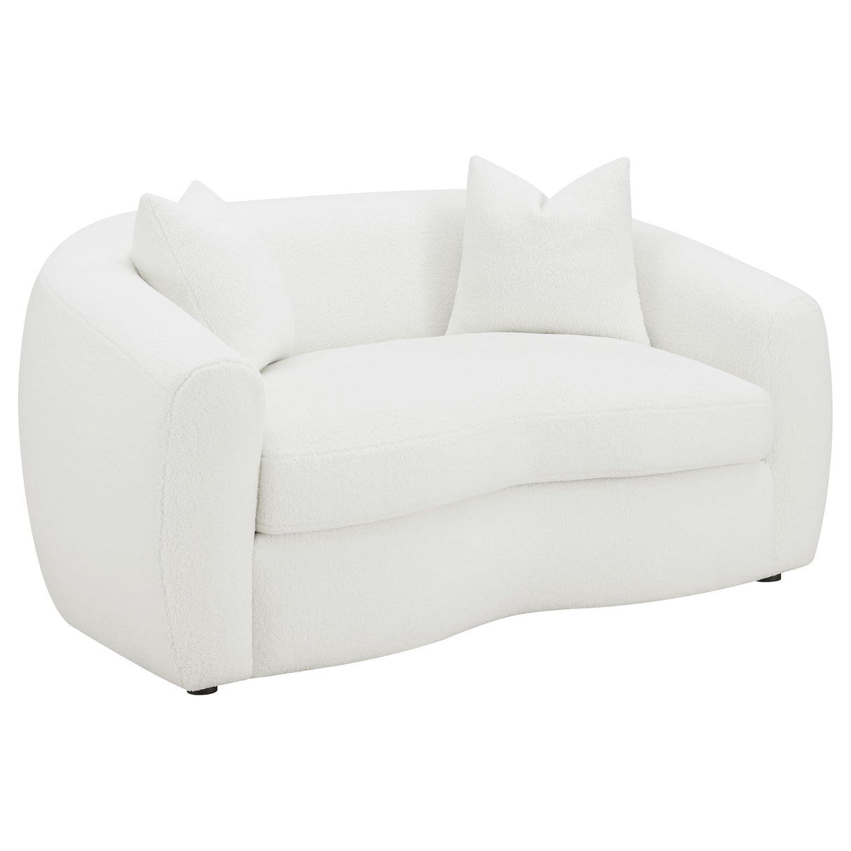 Isabella 2-Piece Faux Sheepskin Sofa Set in Ivory