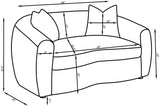 Isabella 2-Piece Faux Sheepskin Sofa Set in Ivory