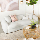 Isabella Faux Sheepskin Upholstered Sofa in Ivory