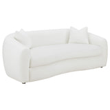Isabella Faux Sheepskin Upholstered Sofa in Ivory