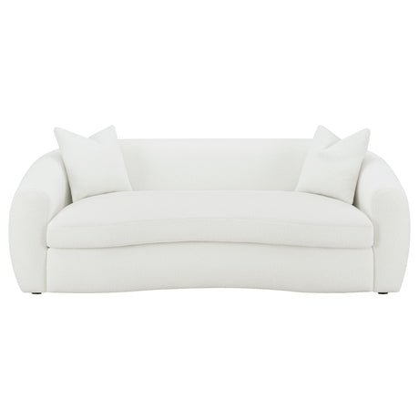 Isabella Faux Sheepskin Upholstered Sofa in Ivory