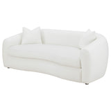 Isabella Faux Sheepskin Upholstered Sofa in Ivory