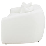 Isabella Faux Sheepskin Upholstered Sofa in Ivory